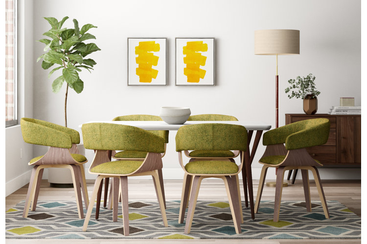 Dining room discount with green chairs